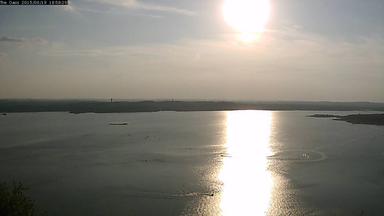 Lake Travis webcam, August 19, 2015 6:05 PM CT