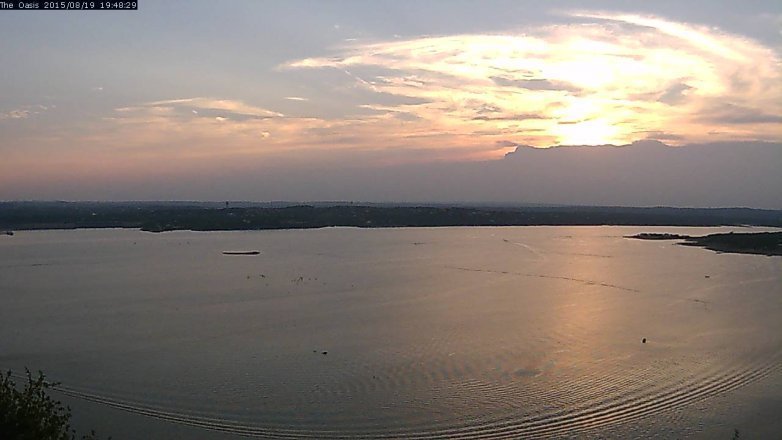 Lake Travis webcam, August 19, 2015 6:55 PM CT