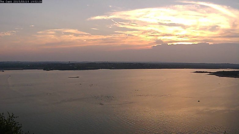 Lake Travis webcam, August 19, 2015 7:00 PM CT