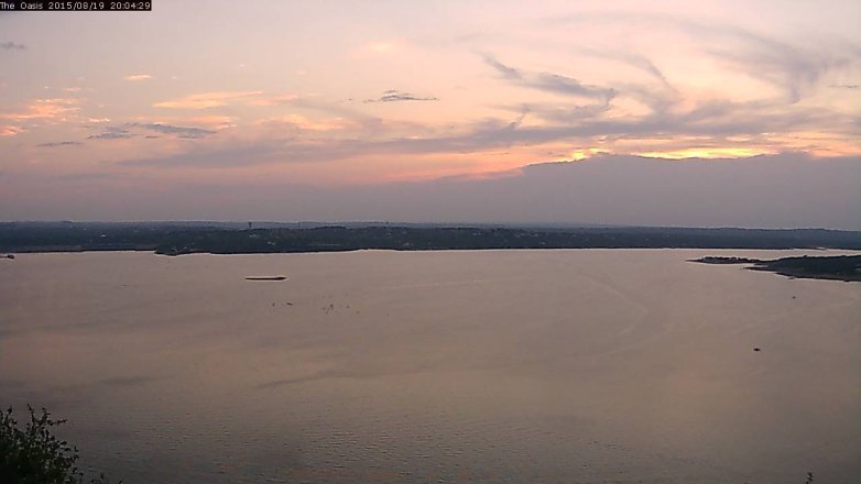 Lake Travis webcam, August 19, 2015 7:10 PM CT