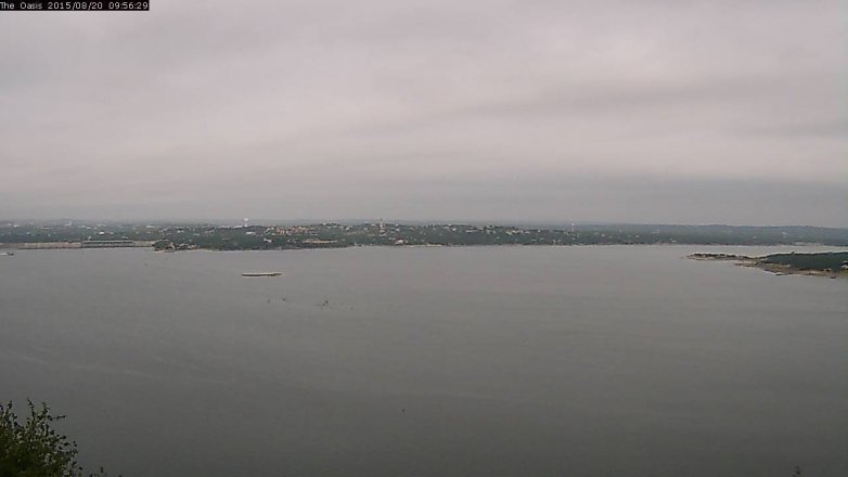 Lake Travis webcam, August 20, 2015 9:05 AM CT