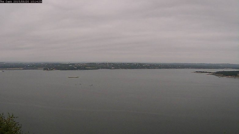 Lake Travis webcam, August 20, 2015 9:20 AM CT