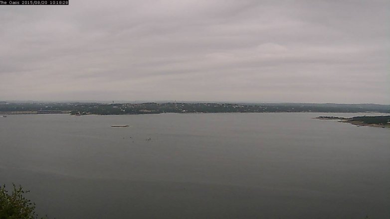 Lake Travis webcam, August 20, 2015 9:25 AM CT
