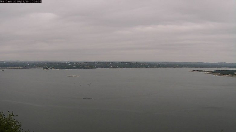 Lake Travis webcam, August 20, 2015 9:30 AM CT