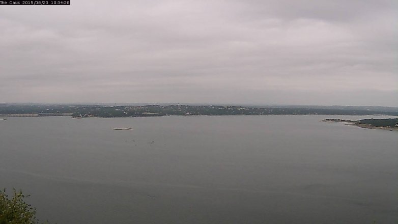Lake Travis webcam, August 20, 2015 9:40 AM CT