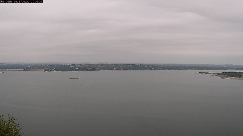 Lake Travis webcam, August 20, 2015 9:45 AM CT