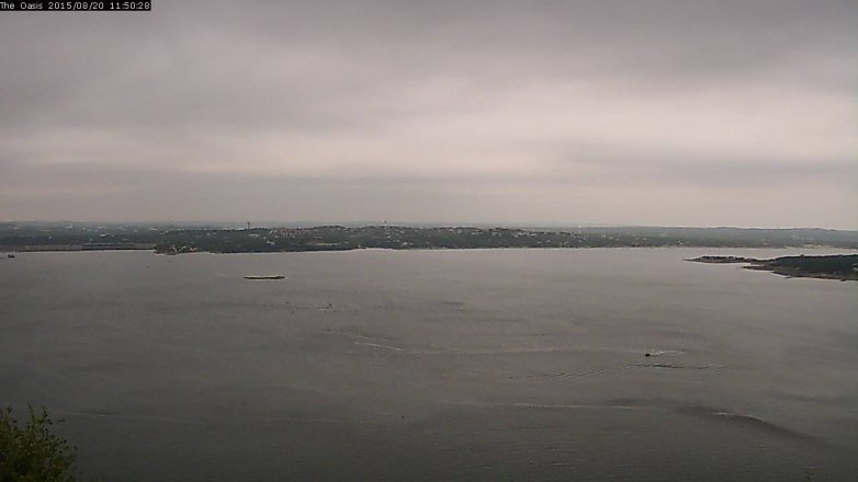 Lake Travis webcam, August 20, 2015 10:55 AM CT