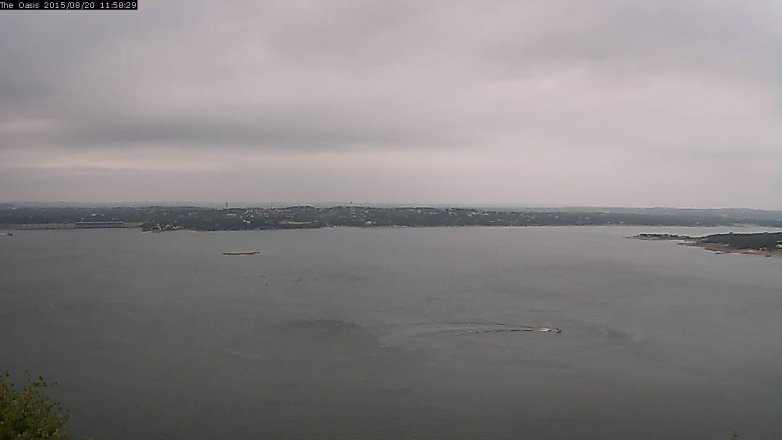 Lake Travis webcam, August 20, 2015 11:05 AM CT