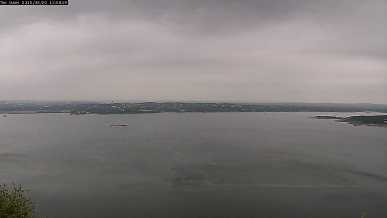 Lake Travis webcam, August 20, 2015 12:05 PM CT