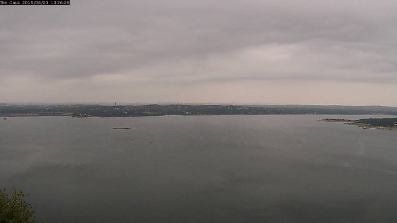 Lake Travis webcam, August 20, 2015 12:30 PM CT
