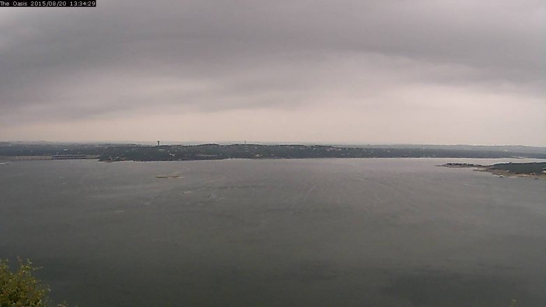 Lake Travis webcam, August 20, 2015 12:40 PM CT