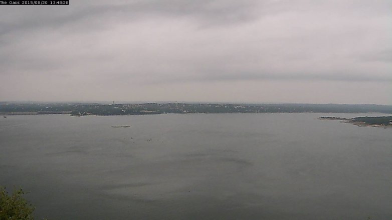 Lake Travis webcam, August 20, 2015 12:55 PM CT