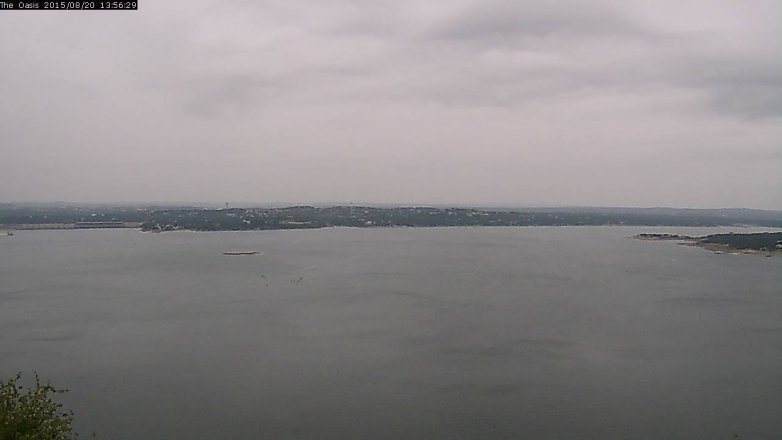 Lake Travis webcam, August 20, 2015 1:00 PM CT