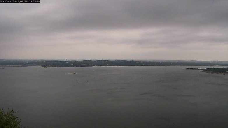 Lake Travis webcam, August 20, 2015 1:15 PM CT