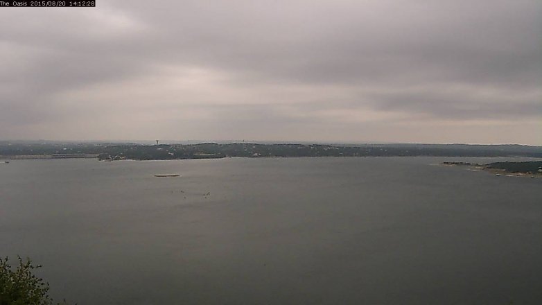 Lake Travis webcam, August 20, 2015 1:20 PM CT