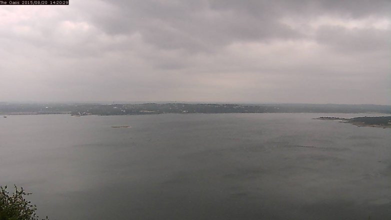 Lake Travis webcam, August 20, 2015 1:25 PM CT