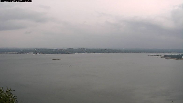 Lake Travis webcam, August 20, 2015 1:40 PM CT