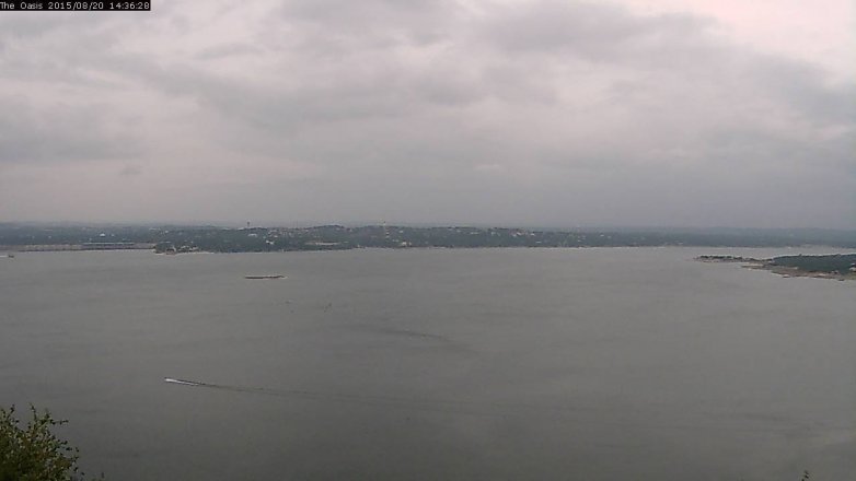 Lake Travis webcam, August 20, 2015 1:45 PM CT