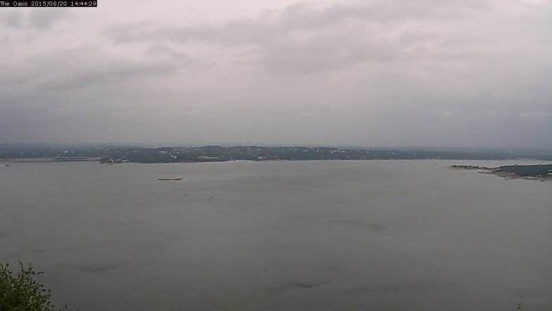 Lake Travis webcam, August 20, 2015 1:50 PM CT