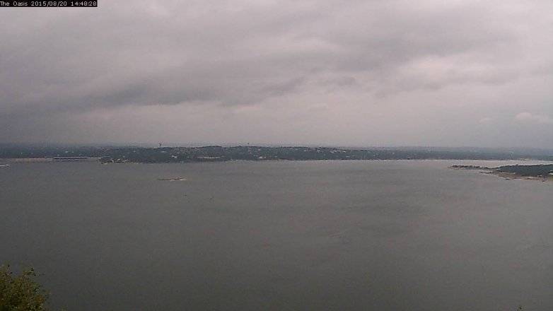 Lake Travis webcam, August 20, 2015 1:55 PM CT