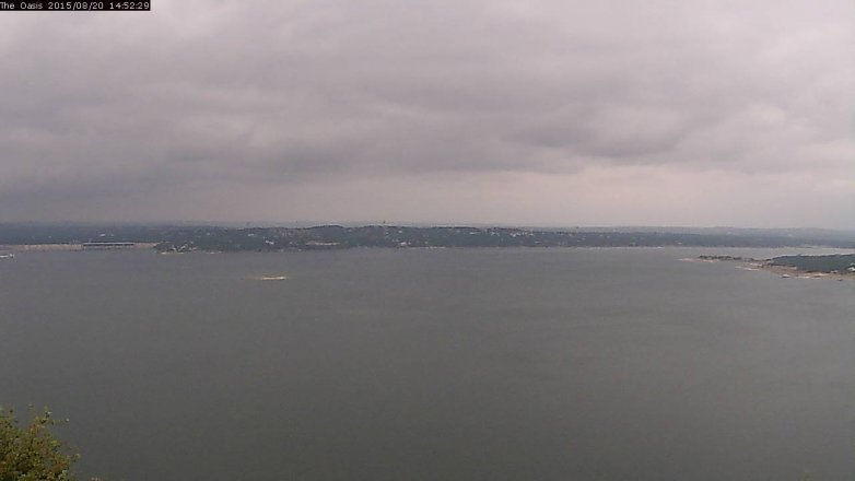 Lake Travis webcam, August 20, 2015 2:00 PM CT