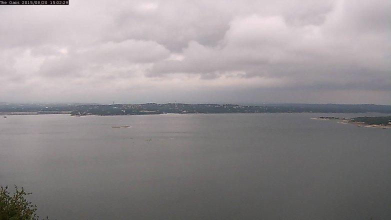 Lake Travis webcam, August 20, 2015 2:10 PM CT