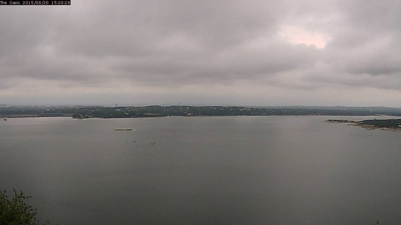 Lake Travis webcam, August 20, 2015 2:30 PM CT