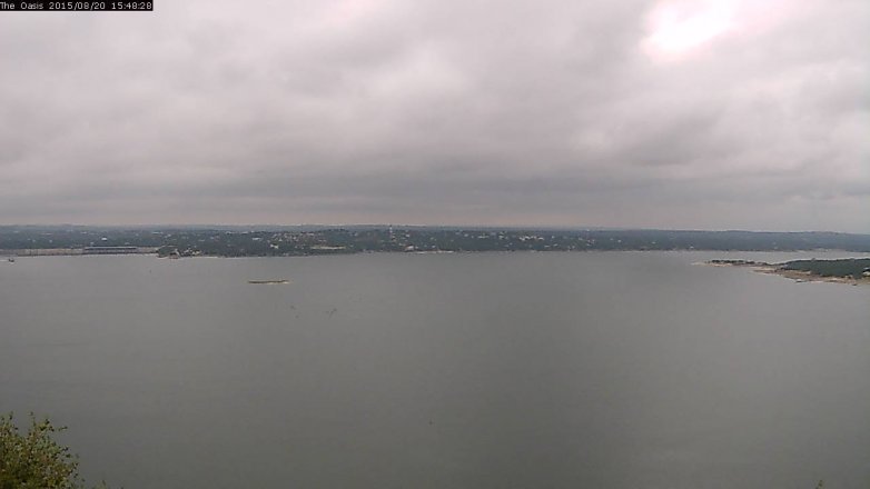 Lake Travis webcam, August 20, 2015 2:55 PM CT