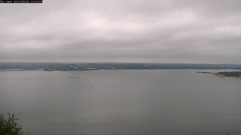 Lake Travis webcam, August 20, 2015 3:05 PM CT