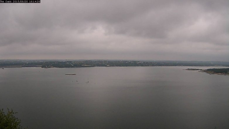 Lake Travis webcam, August 20, 2015 3:20 PM CT