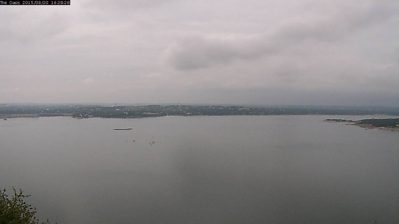 Lake Travis webcam, August 20, 2015 3:35 PM CT