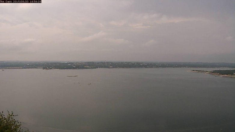 Lake Travis webcam, August 20, 2015 4:05 PM CT