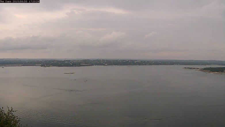 Lake Travis webcam, August 20, 2015 4:25 PM CT