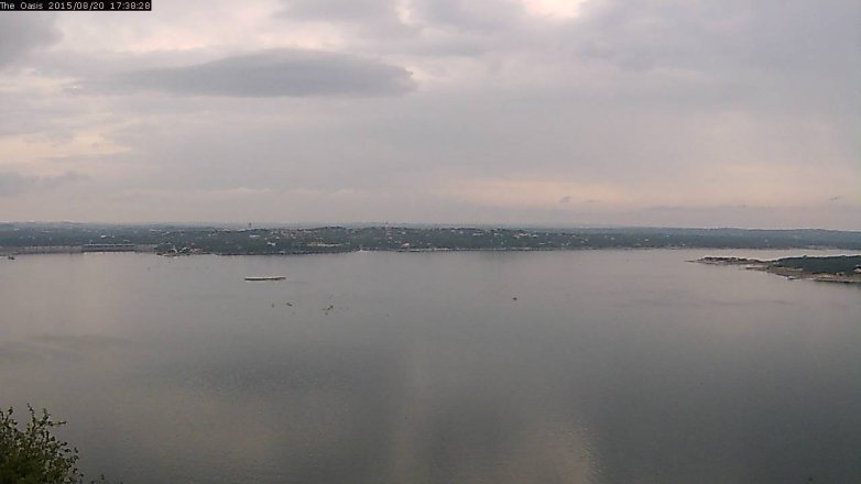 Lake Travis webcam, August 20, 2015 4:45 PM CT
