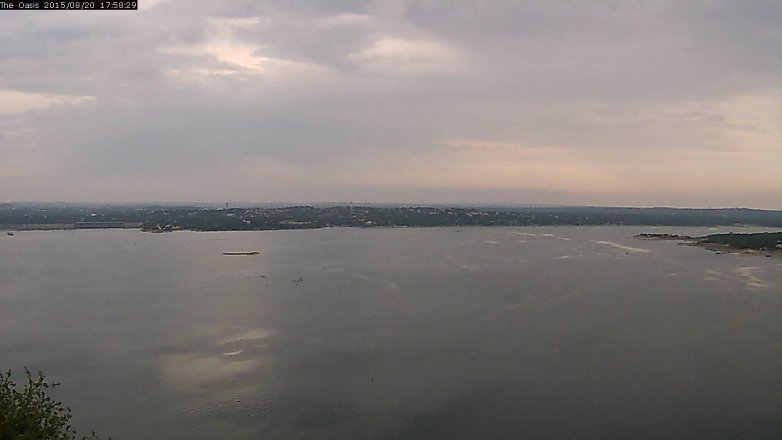 Lake Travis webcam, August 20, 2015 5:05 PM CT