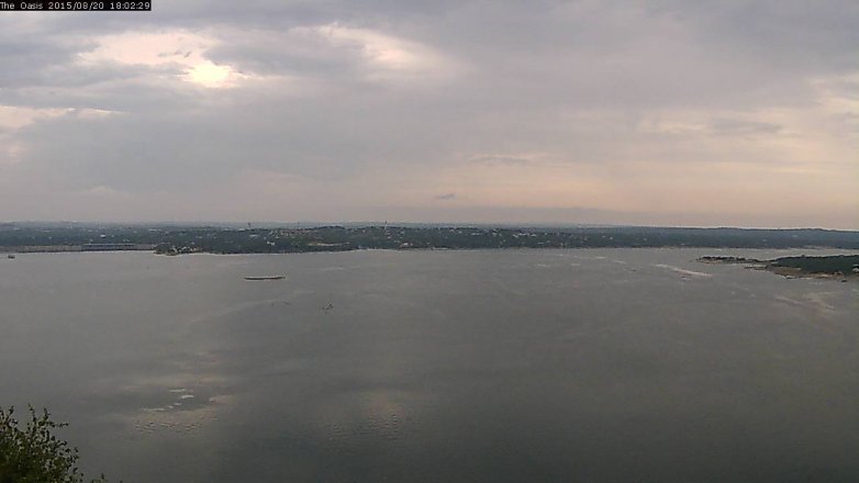 Lake Travis webcam, August 20, 2015 5:10 PM CT