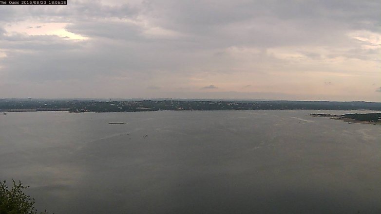 Lake Travis webcam, August 20, 2015 5:15 PM CT