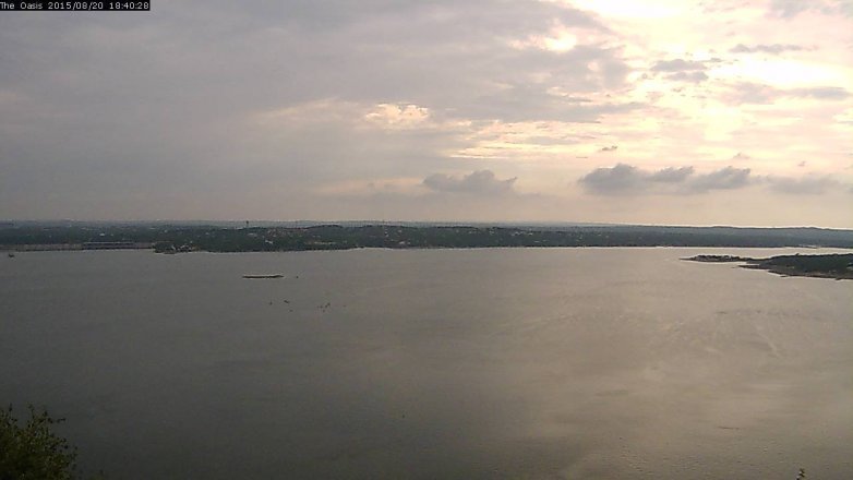 Lake Travis webcam, August 20, 2015 5:45 PM CT