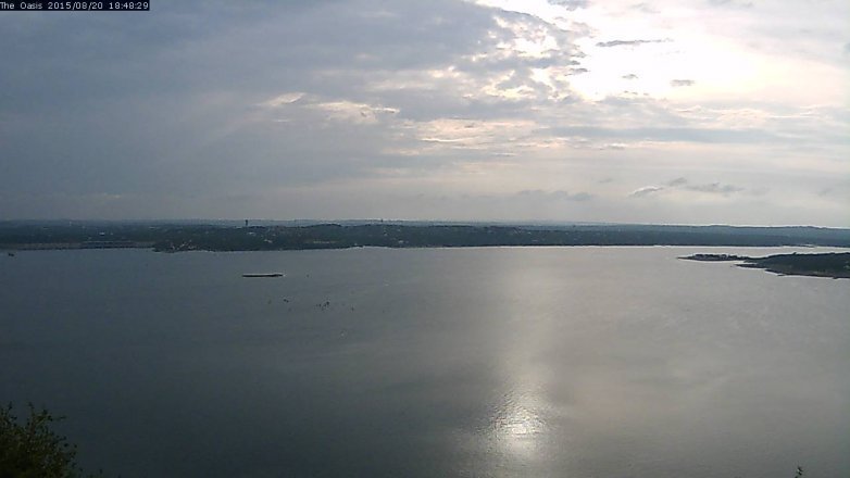 Lake Travis webcam, August 20, 2015 5:55 PM CT