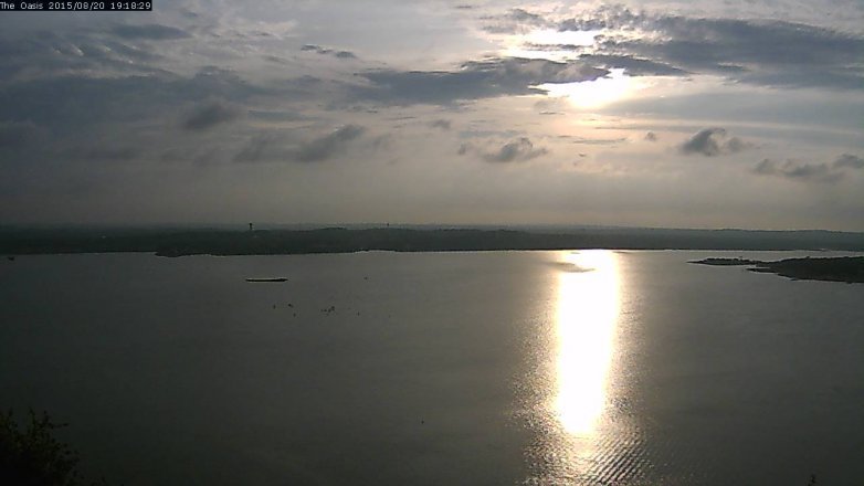 Lake Travis webcam, August 20, 2015 6:25 PM CT