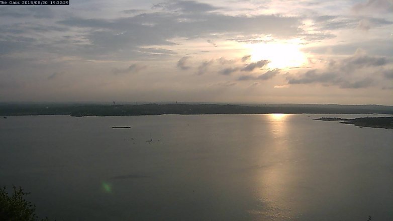 Lake Travis webcam, August 20, 2015 6:40 PM CT
