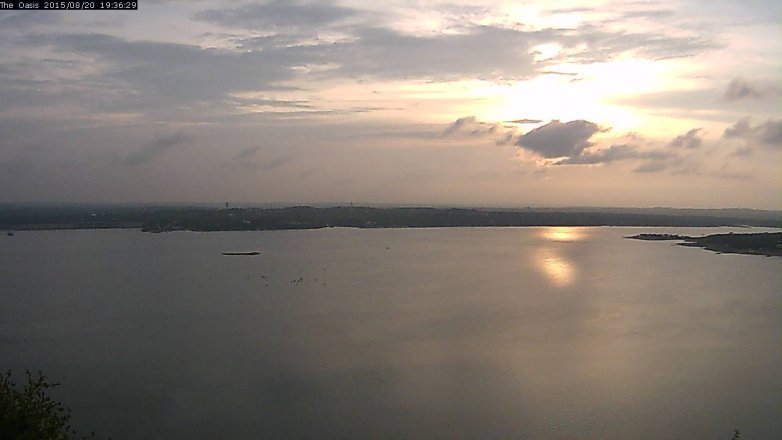 Lake Travis webcam, August 20, 2015 6:45 PM CT