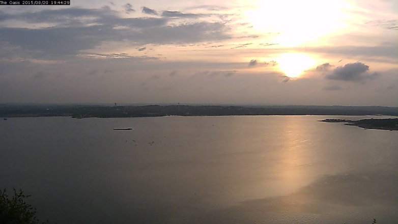 Lake Travis webcam, August 20, 2015 6:50 PM CT