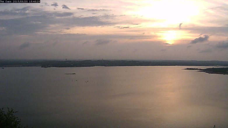 Lake Travis webcam, August 20, 2015 6:55 PM CT