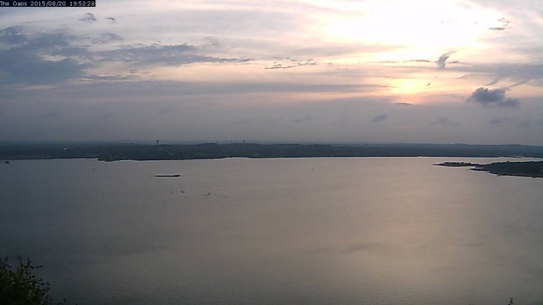 Lake Travis webcam, August 20, 2015 7:00 PM CT