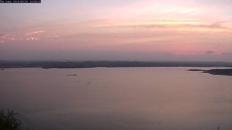 Lake Travis webcam, August 20, 2015 7:15 PM CT
