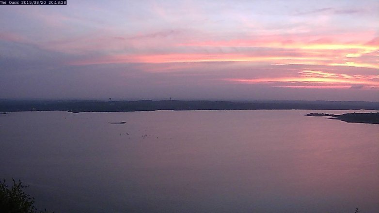 Lake Travis webcam, August 20, 2015 7:25 PM CT