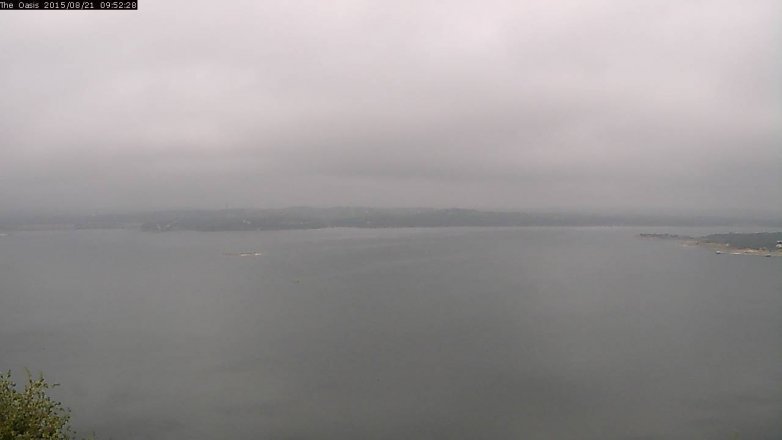 Lake Travis webcam, August 21, 2015 9:00 AM CT
