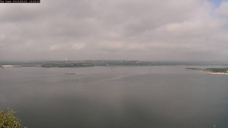 Lake Travis webcam, August 21, 2015 9:35 AM CT