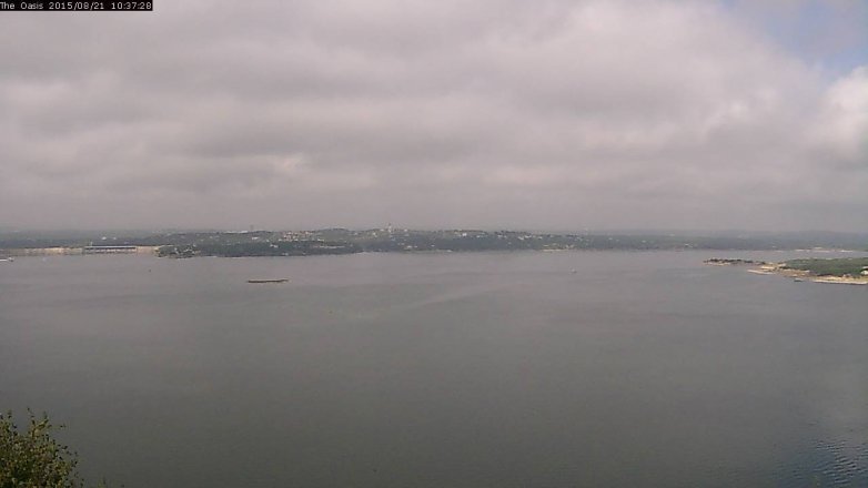 Lake Travis webcam, August 21, 2015 9:45 AM CT